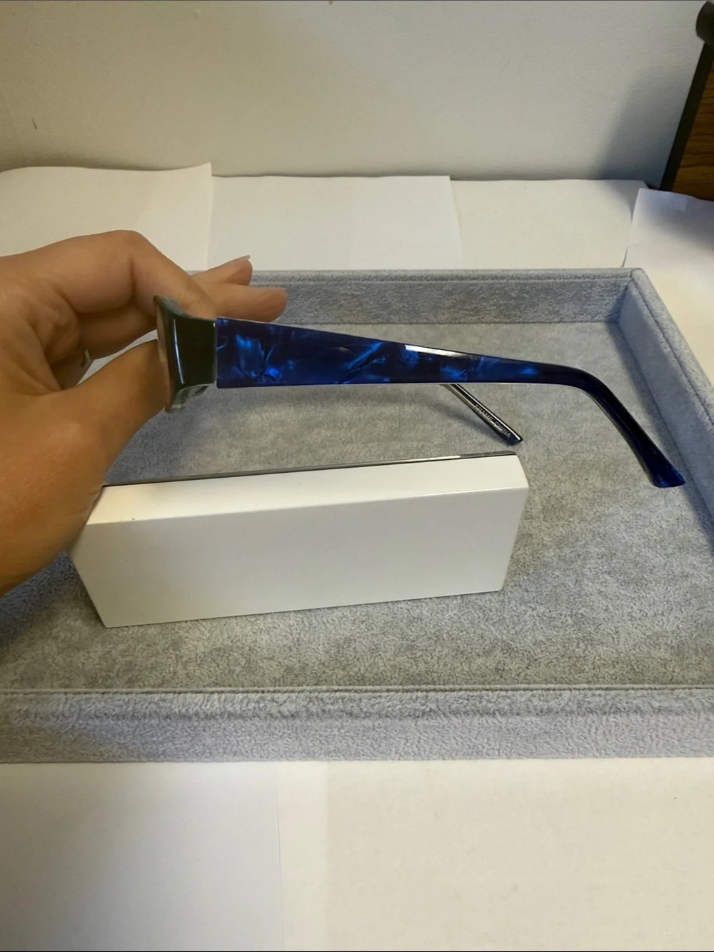 NWOT Vintage Casino Shelly Blue/Teal Ideal Optics Rectangular Eyeglass Frames